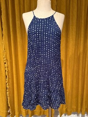 Chelsea & Violet Navy Polka Dot Mini Dress